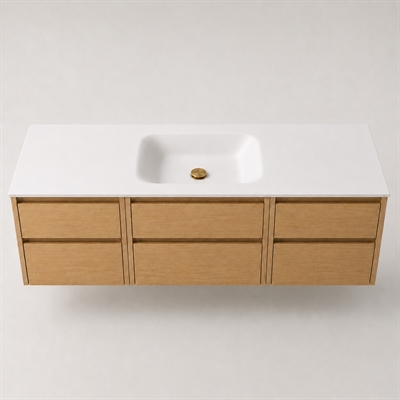 Corian Waschtischplatte 162 cm inkl. Lux-Becken, Glacier White