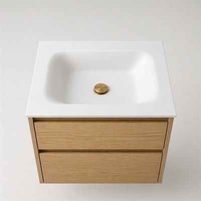 Corian Waschtischplatte 62 cm inkl. Lux-Becken, Glacier White