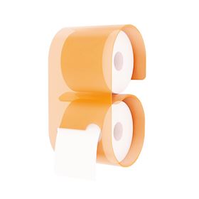 Toiletpapirsholder Med Plads Til Ekstra Rulle I Orange Akryl