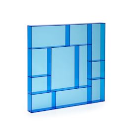 Quadratischer Setzkasten blaues Acryl