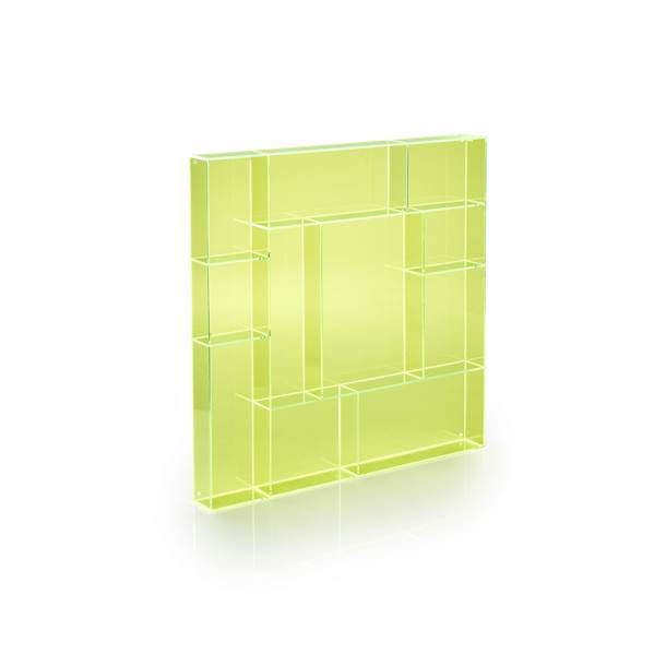 Quadratischer Setzkasten gelbes Acryl