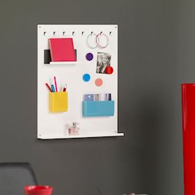 Weißer, magnetischer Schlüsselhalter, Tafel mit Zubehör