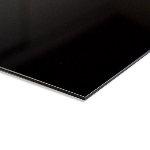 Schwarze Hochglanz/matt Sandwich-Platte 75x100cm